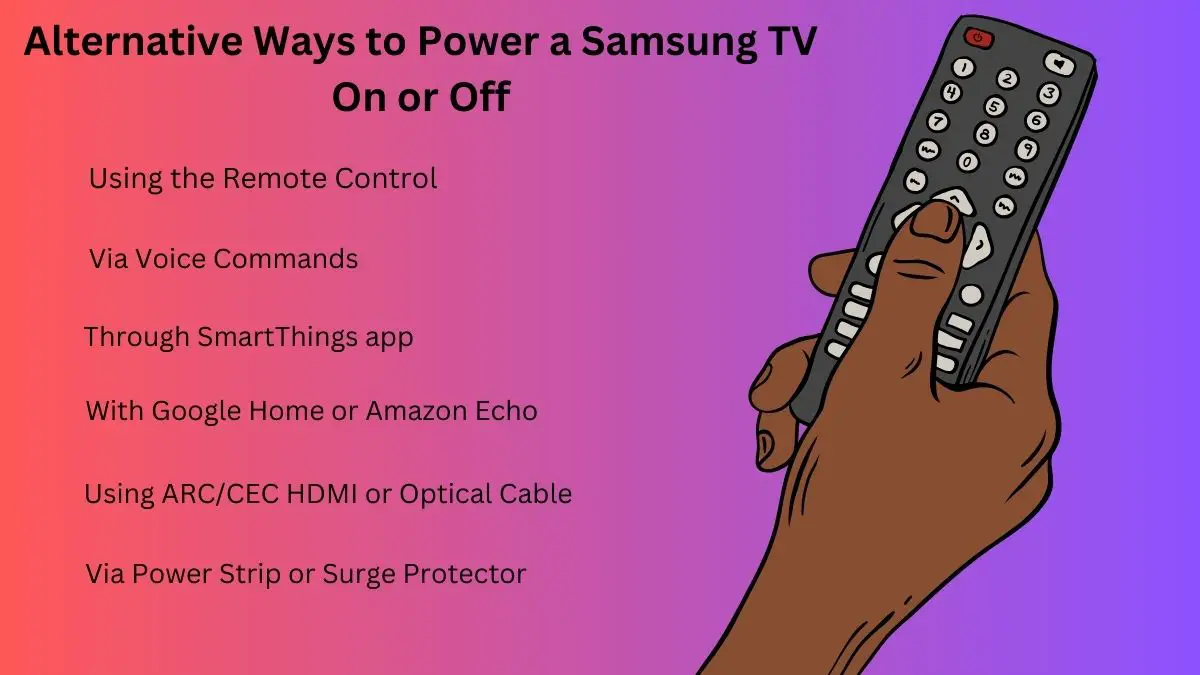 Alternative Ways to Power a Samsung TV On or Off