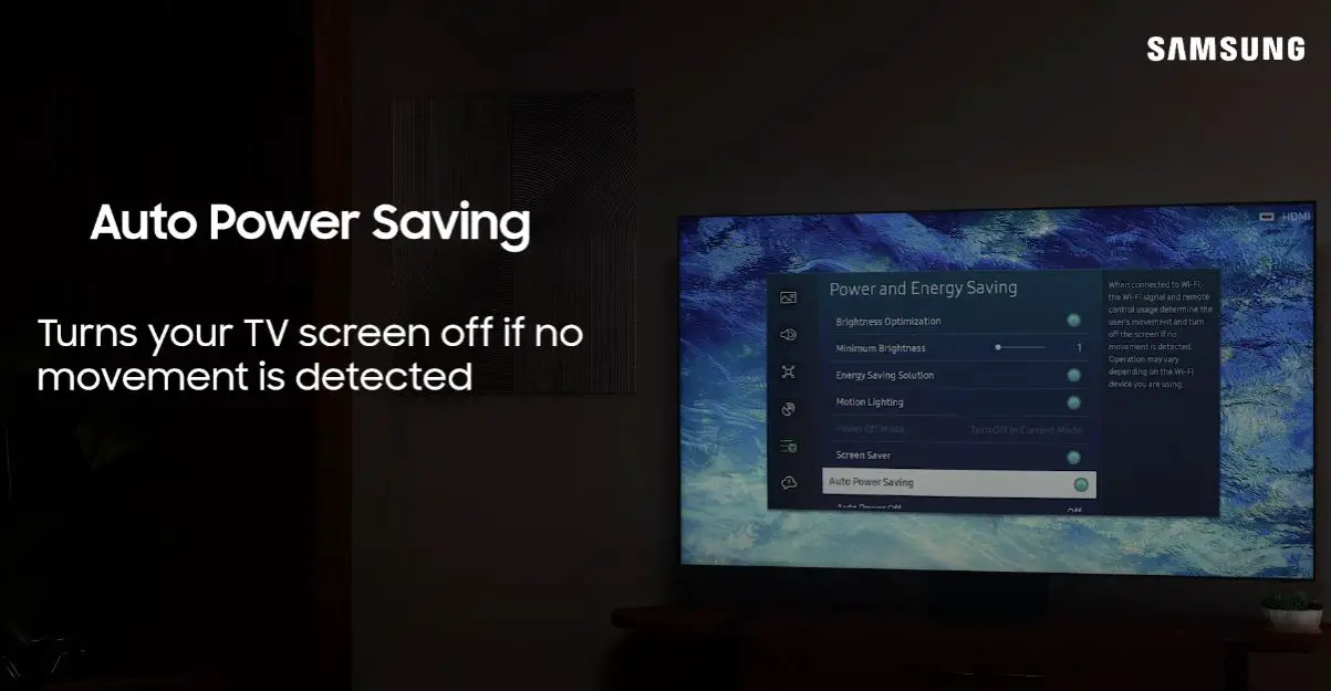 Auto Power Saving Samsung TV