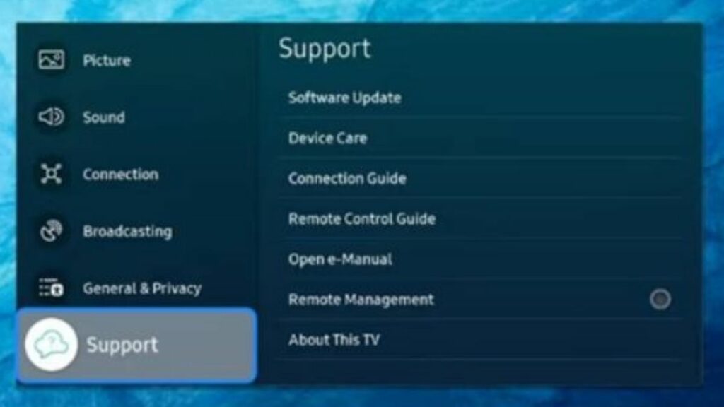 Update Software on Samsung TV