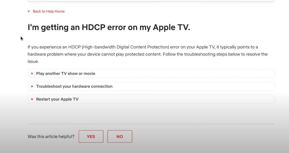 HDCP Error Netflix