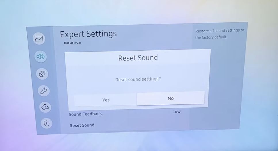 Reset Sound Settings Samsung TV